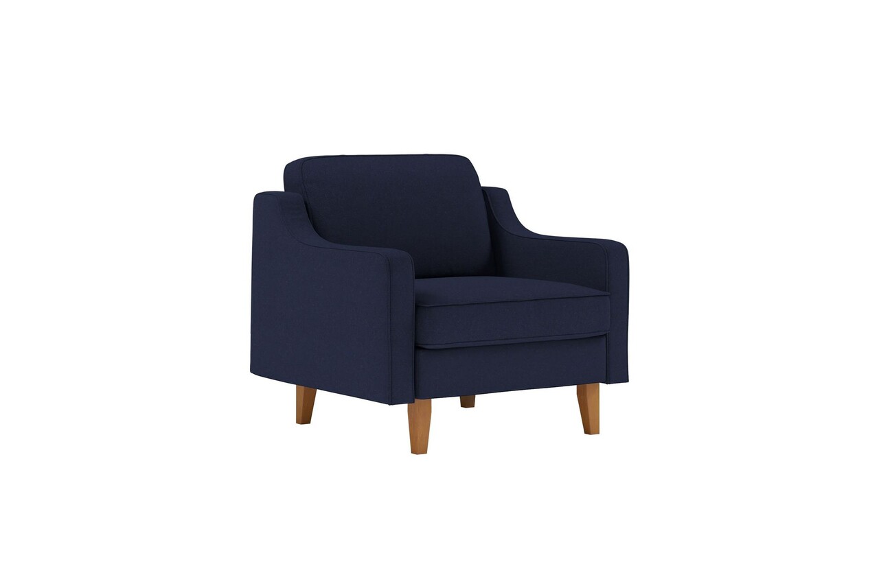 Fotoliu, Atelier del Sofa, 918CMF1116, Otel, Albastru noapte / Nuc - imagine 6